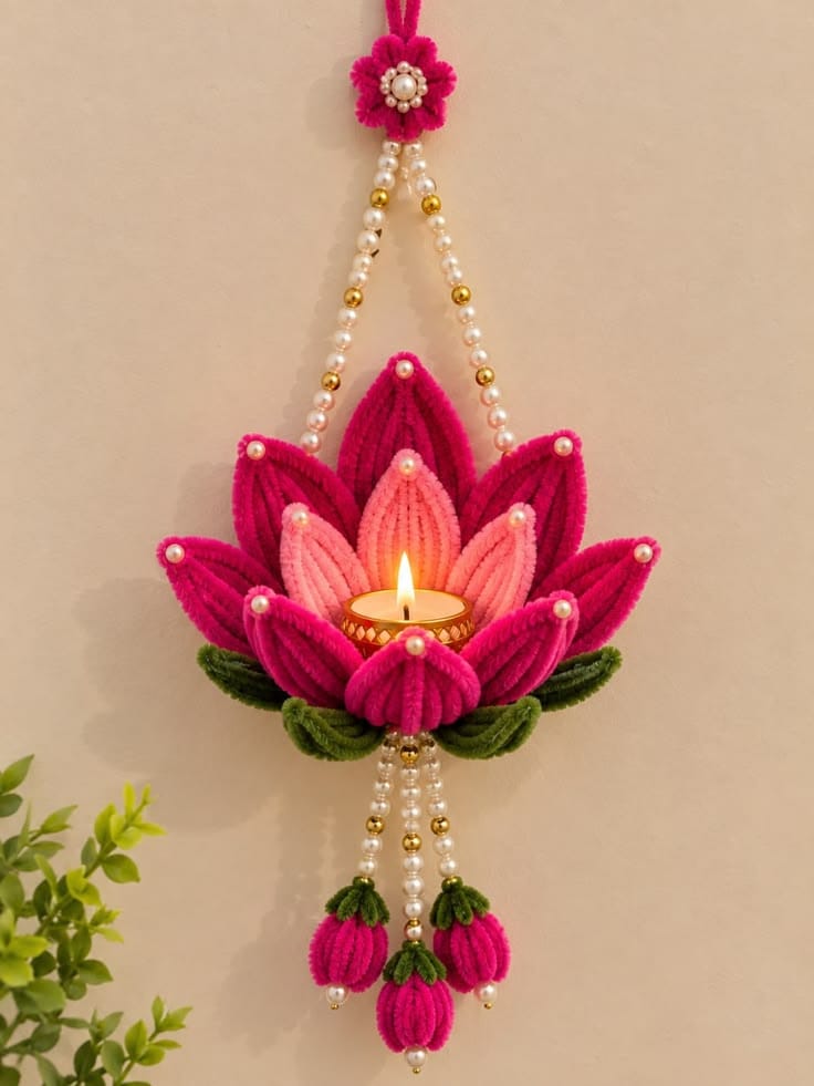 Lotus Diya Wall Hanging - Image 1